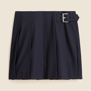J. Crew Pleated Mini Skirt with buckle detail